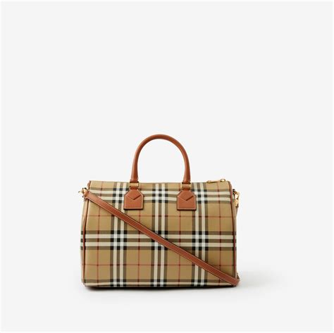 Medium Check Bowling Bag in Archive beige/briar 